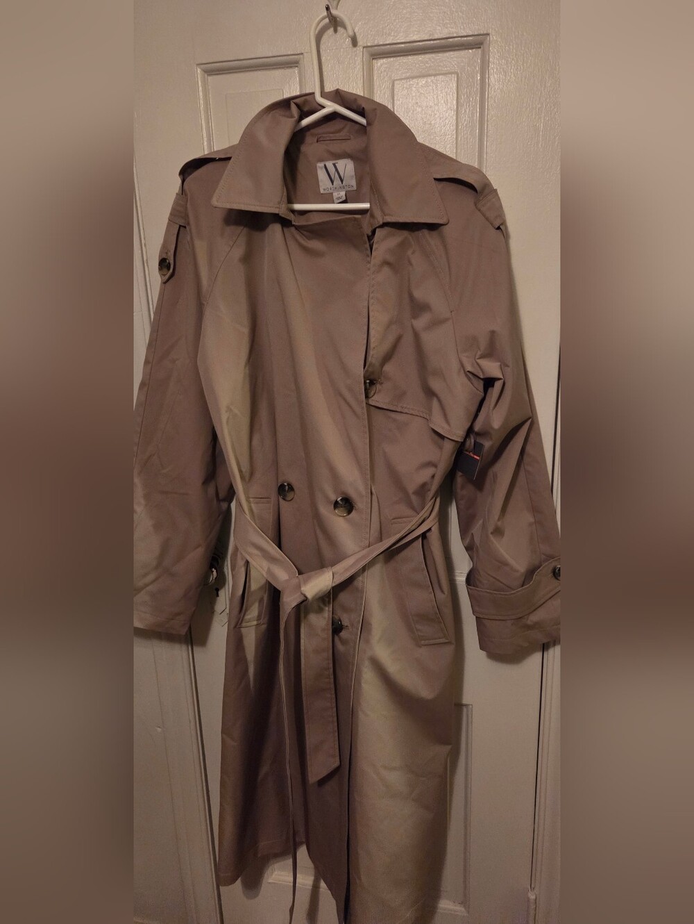 Worthington Long Beige Trench Coat Size XL